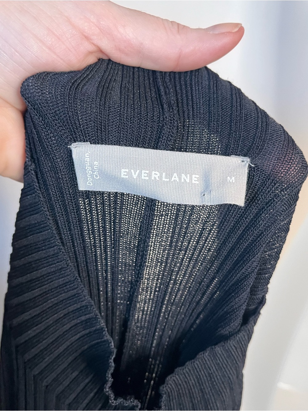EVERLANE Black Ribbed Mock Neck Midi Sweater Dress Size Medium - Picture 6 of 8